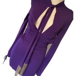 Gucci Elegant Purple Long Sleeve Dress